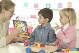 Kindergarten Students Learning to Tell Time